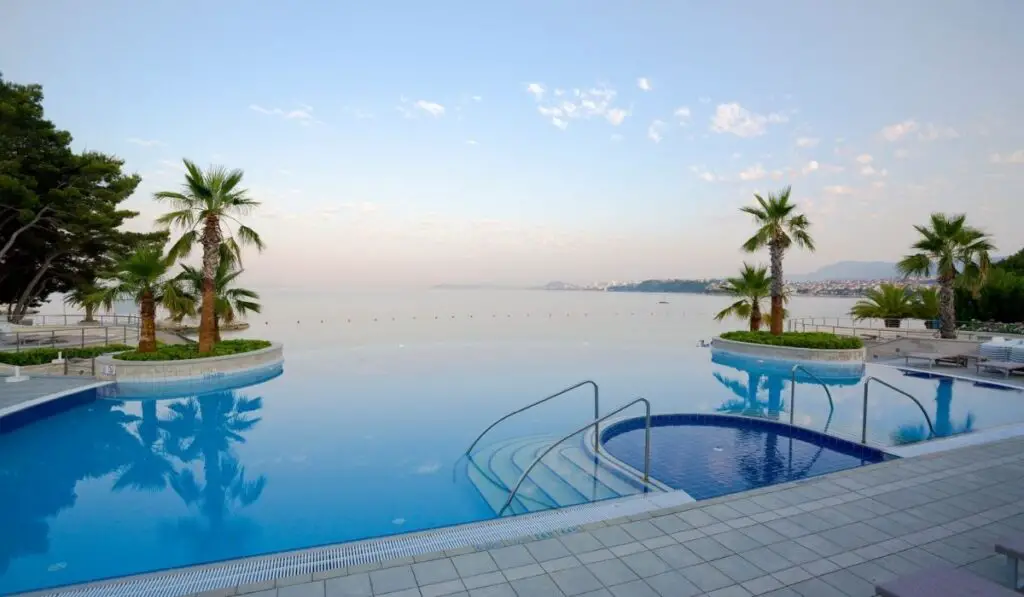 Luxury infinity pool with stunning sea view