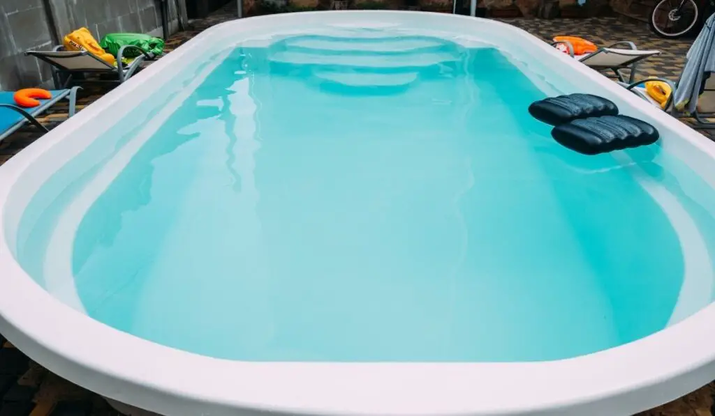 Fiberglass pool in the hotel courtyard