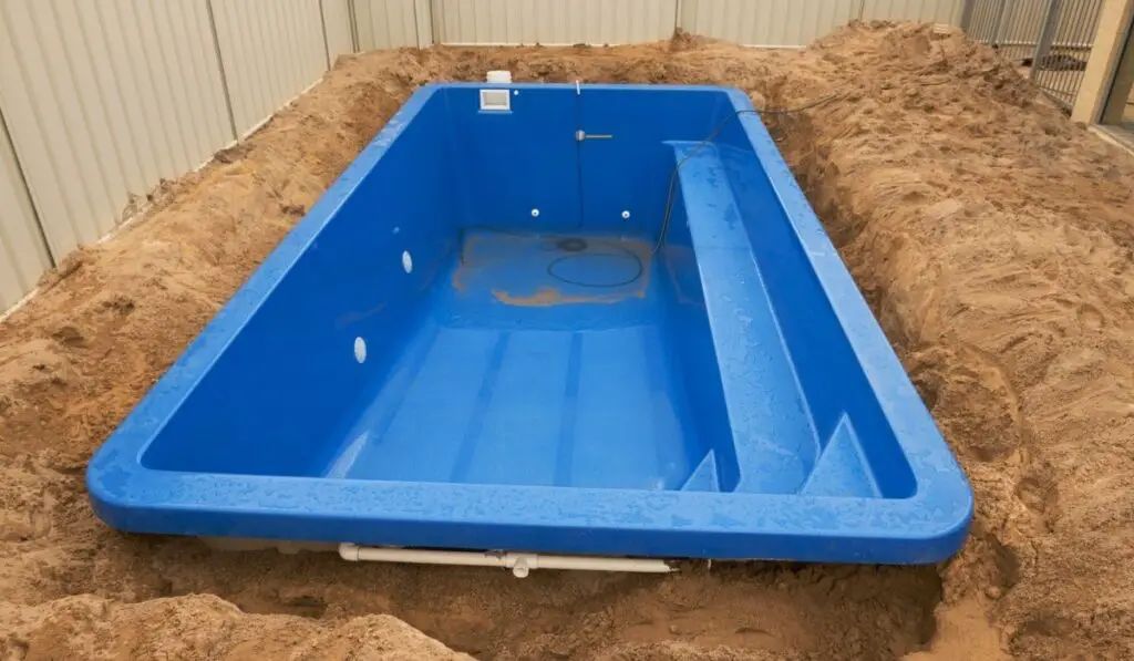 Swimming pool under construction