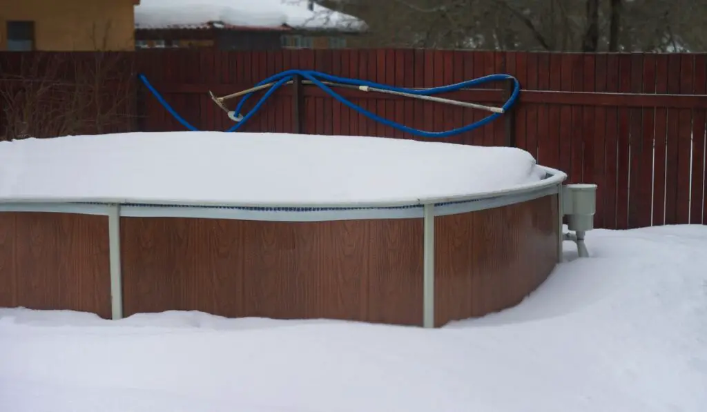 Pool completely under snow 