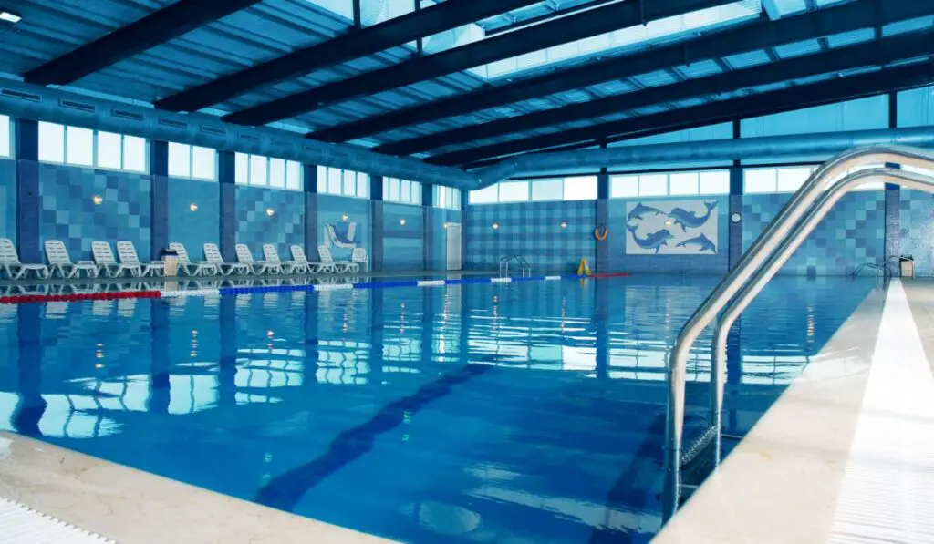 Interior of public swimming pool