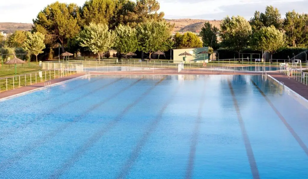 Olympic pool with a blue water