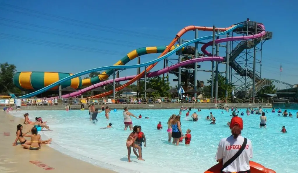 People swimming in a pool at Water park