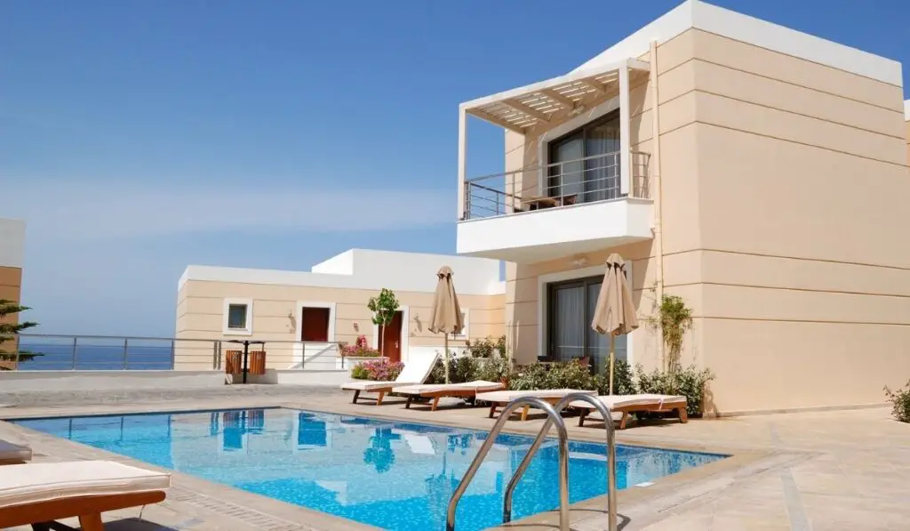 Swimming pool at the modern luxury villa 