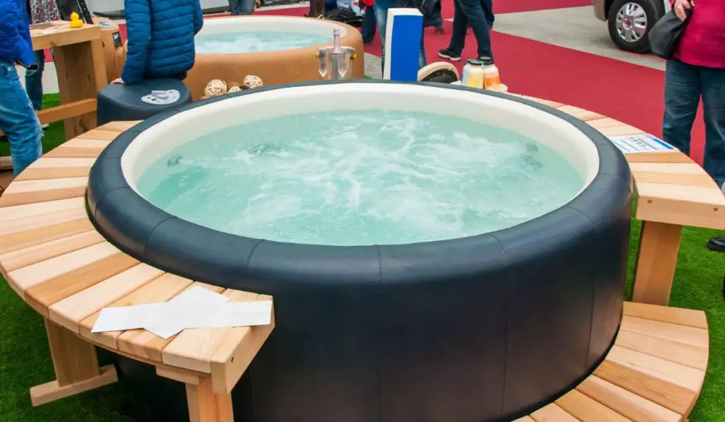 Closeup of hot tub 