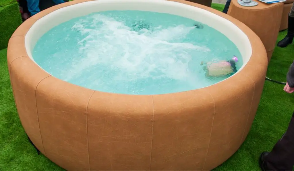 Closeup of hot tub