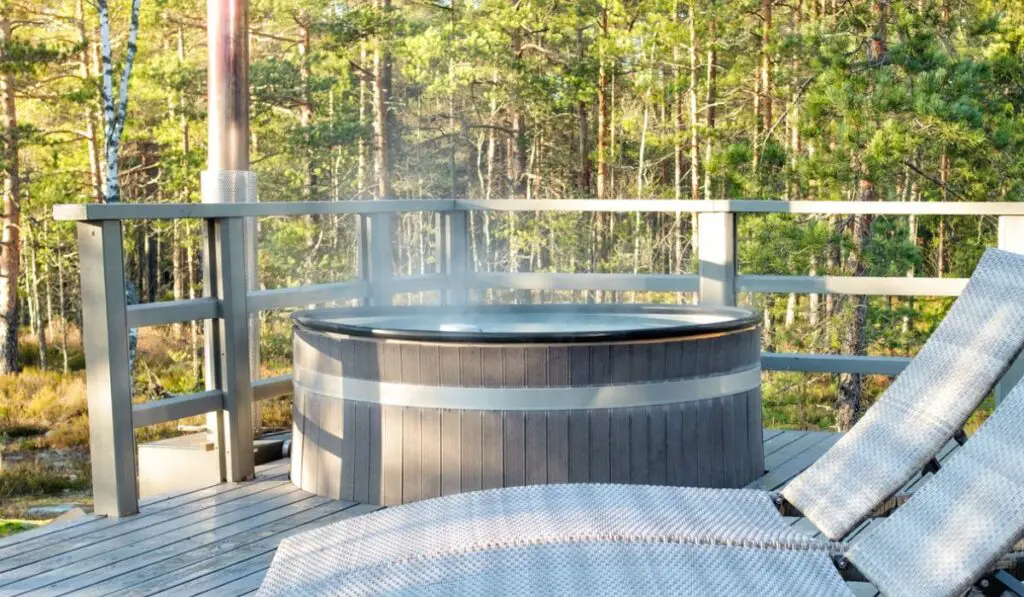 Traditional Finnish wooden hot tub