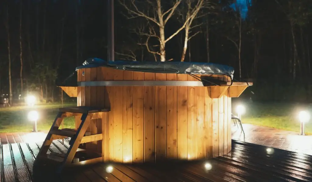 Wooden hot tub