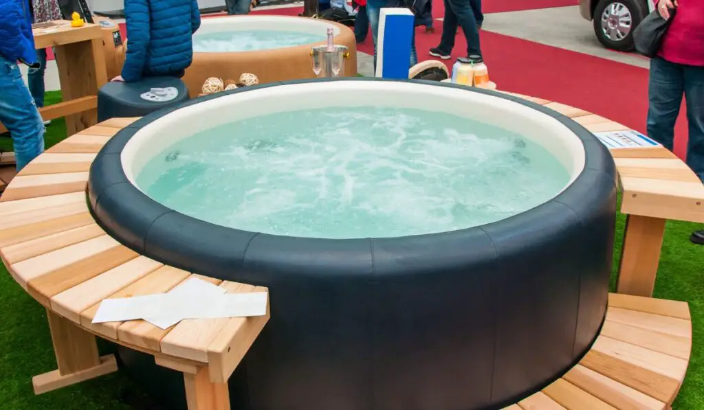 Closeup of hot tub