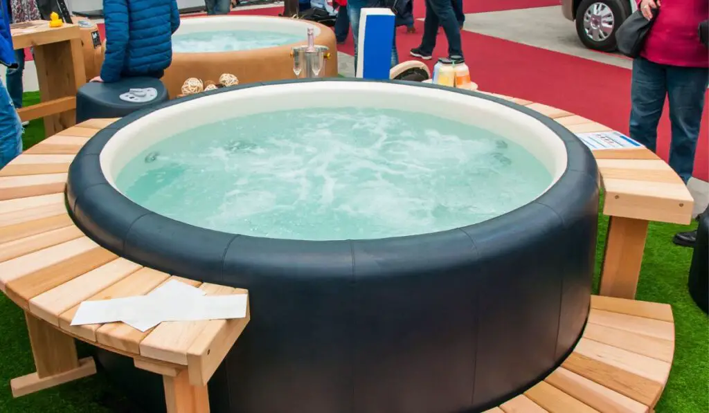 Closeup of hot tub