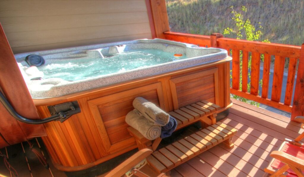 hot tub and back patio