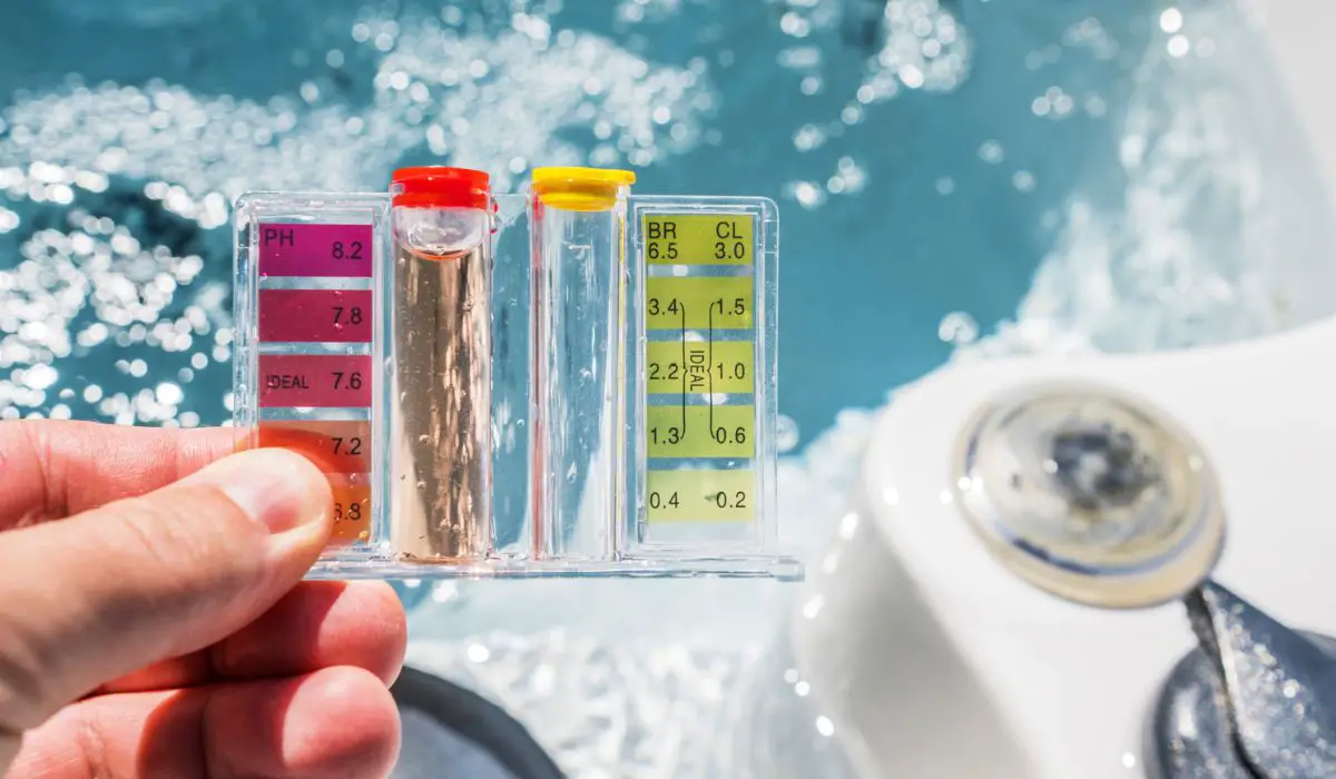 Hot Tub Water Quality Check by Using Chemical Testing Kit