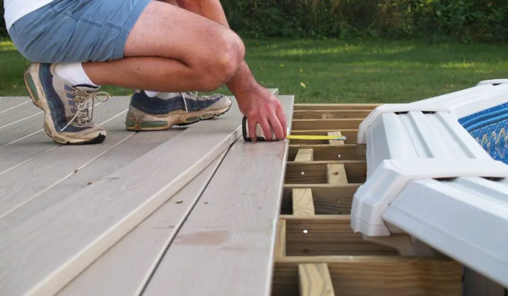 Measuring boards for a new pool deck